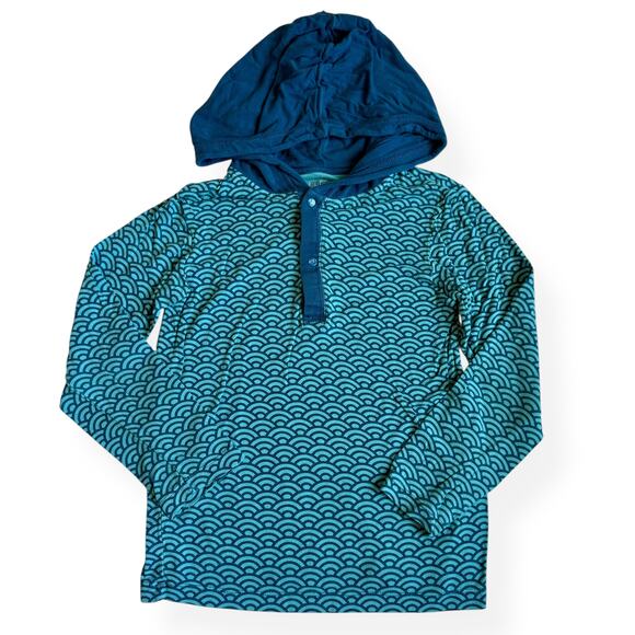Catch A Tiger By Kickee Pants Blue Printed Bamboo Hoodie 8 - Picture 1 of 10